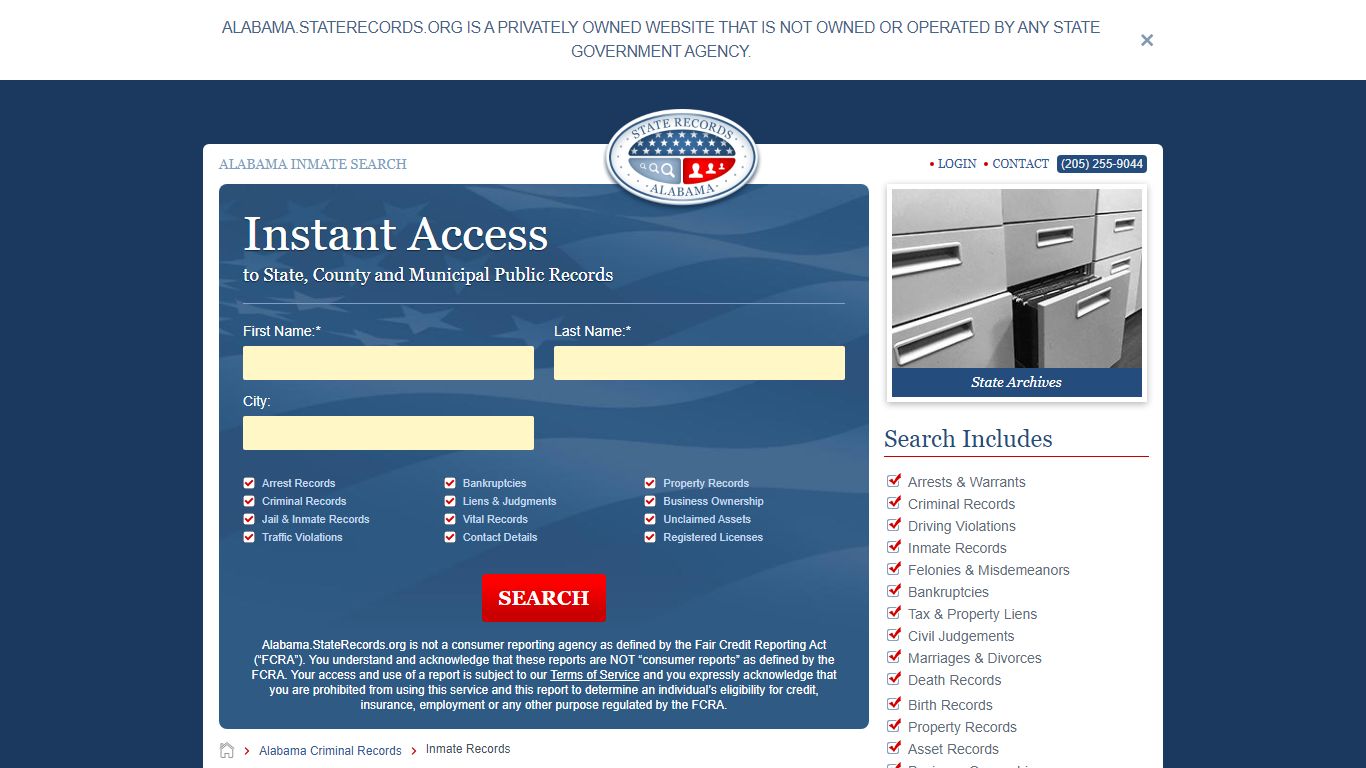 Alabama Inmate Search | StateRecords.org